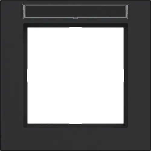 Hager Berker WAD6101BM afdekraam 1-voudig met tekstveld A1 nachtzwart mat