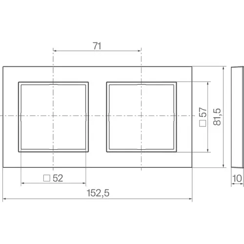 Hager Berker WAD6200BM afdekraam 2-voudig A1 nachtzwart mat