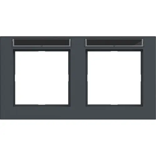 Hager Berker WAD6202AT afdekraam 2-voudig horizontaal met tekstveld A1 antraciet mat