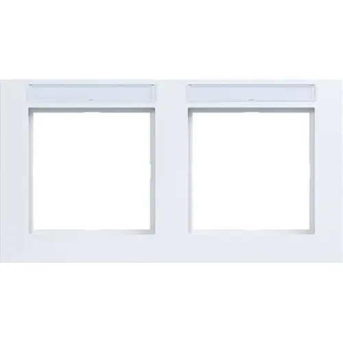 Hager Berker WAD6202WG afdekraam 2-voudig horizontaal met tekstveld A1 lichtwit glans