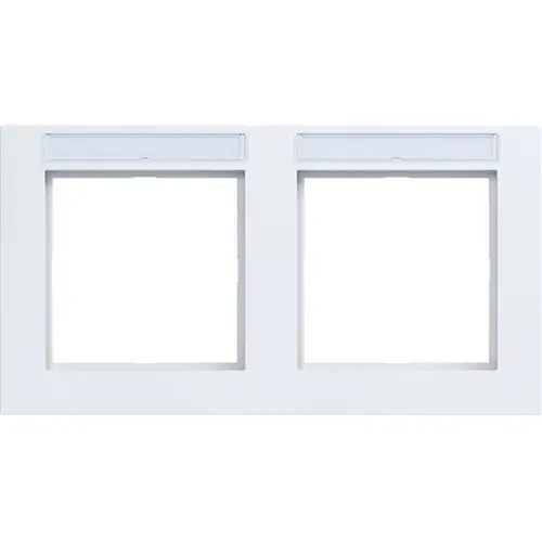 Hager Berker WAD6202WM afdekraam 2-voudig horizontaal met tekstveld A1 lichtwit mat