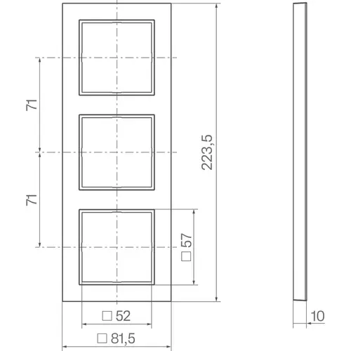 Hager Berker WAD6300RG afdekraam 3-voudig A1 rood glans