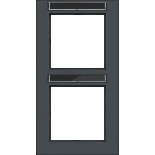 Hager Berker WAD6203AT afdekraam 2-voudig verticaal met tekstveld A1 antraciet mat