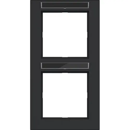 Hager Berker WAD6203BM afdekraam 2-voudig verticaal met tekstveld A1 nachtzwart mat