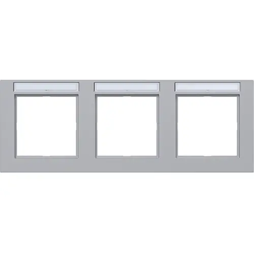 Hager Berker WAD6302TA afdekraam 3-voudig horizontaal met tekstveld A1 titaan mat