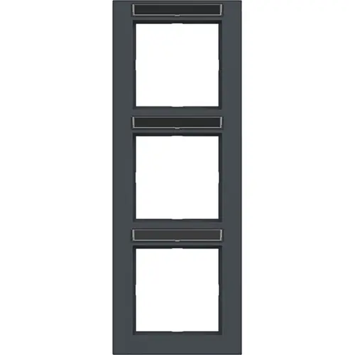 Hager Berker WAD6303AT afdekraam 3-voudig verticaal met tekstveld A1 antraciet mat