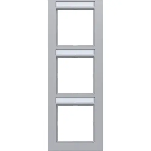 Hager Berker WAD6303TA afdekraam 3-voudig verticaal met tekstveld A1 titaan mat