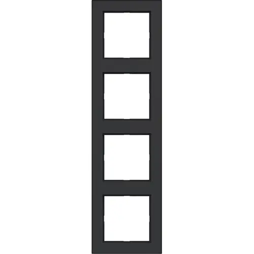 Hager Berker WAD6400BM afdekraam 4-voudig A1 nachtzwart mat