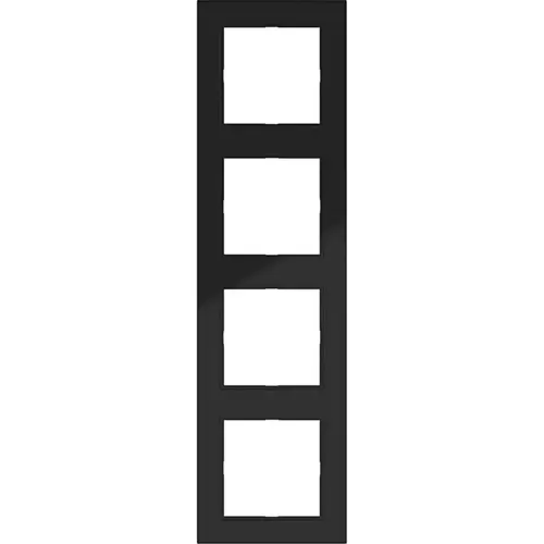 Hager Berker WAD6400BG afdekraam 4-voudig A1 nachtzwart glans