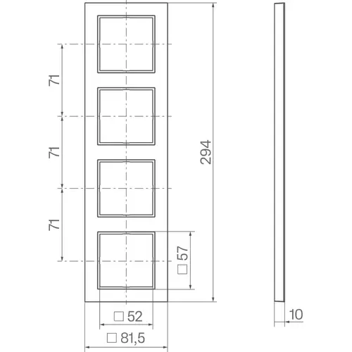 Hager Berker WAD6400RG afdekraam 4-voudig A1 rood glans