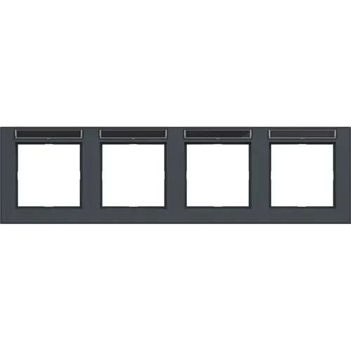 Hager Berker WAD6402AT afdekraam 4-voudig horizontaal met tekstveld A1 antraciet mat