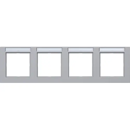Hager Berker WAD6402TA afdekraam 4-voudig horizontaal met tekstveld A1 titaan mat