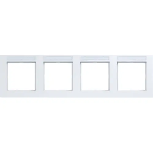 Hager Berker WAD6402WG afdekraam 4-voudig horizontaal met tekstveld A1 lichtwit glans