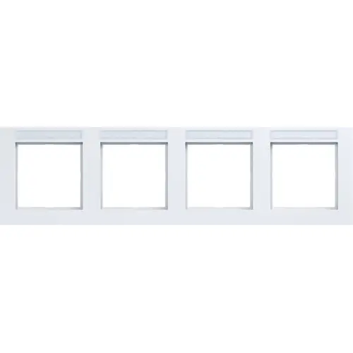 Hager Berker WAD6402WM afdekraam 4-voudig horizontaal met tekstveld A1 lichtwit mat