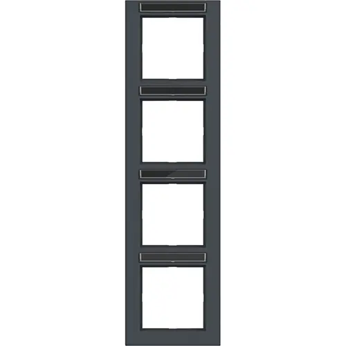 Hager Berker WAD6403AT afdekraam 4-voudig verticaal met tekstveld A1 antraciet mat