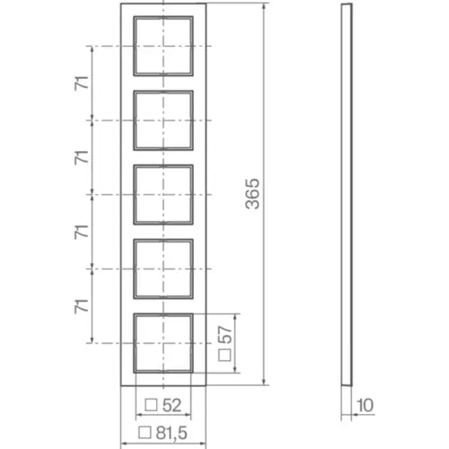 Hager Berker WAD6500WM afdekraam 5-voudig A1 lichtwit mat