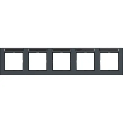 Hager Berker WAD6502AT afdekraam 5-voudig horizontaal met tekstveld A1 antraciet mat