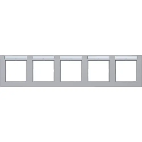 Hager Berker WAD6502TA afdekraam 5-voudig horizontaal met tekstveld A1 titaan mat