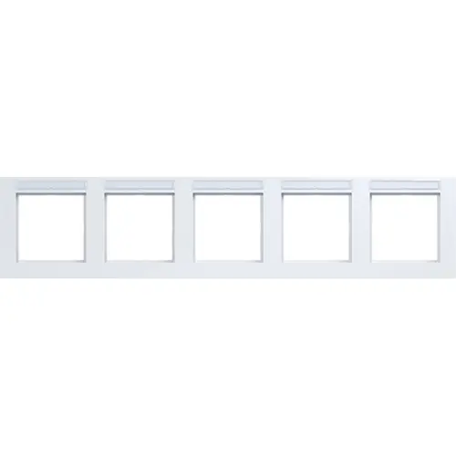 Hager Berker WAD6502WG afdekraam 5-voudig horizontaal met tekstveld A1 lichtwit glans