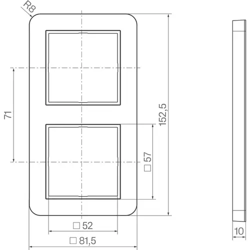 Hager Berker WAD7200WM afdekraam 2-voudig C1 lichtwit mat