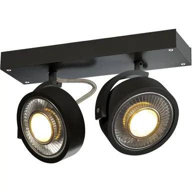 SLV 1000703 KALU wand- en plafondopbouwspot 2x QPAR111 GU10 max. 75W zwart IP20