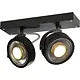 SLV 1000703 KALU wand- en plafondopbouwspot 2x QPAR111 GU10 max. 75W zwart IP20