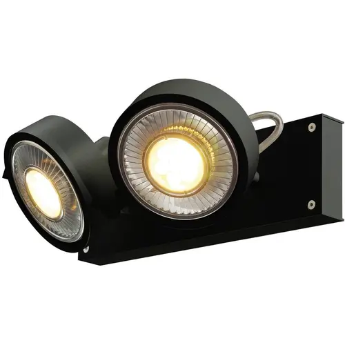 SLV 1000703 KALU wand- en plafondopbouwspot 2x QPAR111 GU10 max. 75W zwart IP20