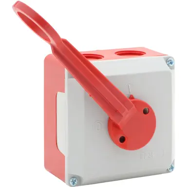 ASN WMB20/2 + 2x PG16 opbouw brandschakelaar 32A 690VAC 2-polig standen IP54