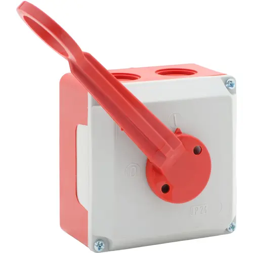 ASN WMB20/2 + 2x PG16 opbouw brandschakelaar 32A 690VAC 2-polig standen IP54