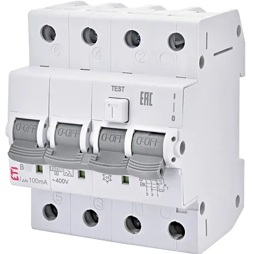 ETI 431000153 KZS-4M aardlekautomaat 16A 3p+n 30mA B-karakteristiek