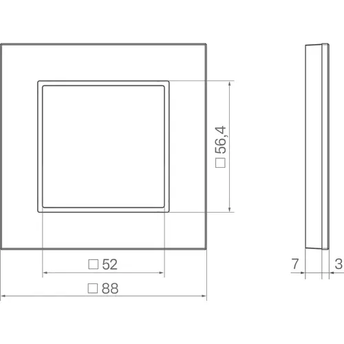 Hager Berker WAD8100AL afdekraam 1-voudig A8 aluminium