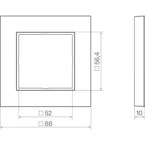 Hager Berker WAD8100GWM afdekraam 1-voudig A8 glas lichtwit mat