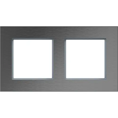 Hager Berker WAD8200ESH afdekraam 2-voudig horizontaal A8 roestvrij staal