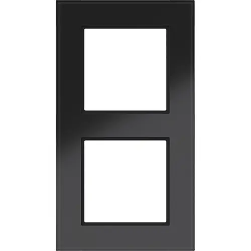 Hager Berker WAD8200GBG afdekraam 2-voudig A8 glas zwart glanzend