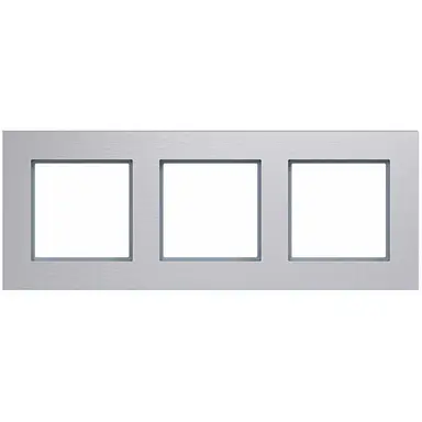 Hager Berker WAD8300ALH afdekraam 3-voudig horizontaal A8 aluminium
