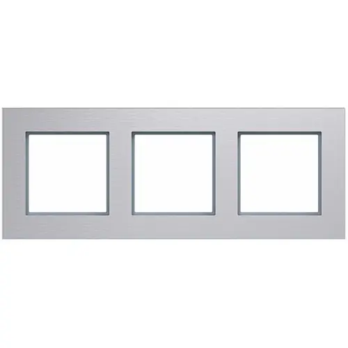 Hager Berker WAD8300ALH afdekraam 3-voudig horizontaal A8 aluminium