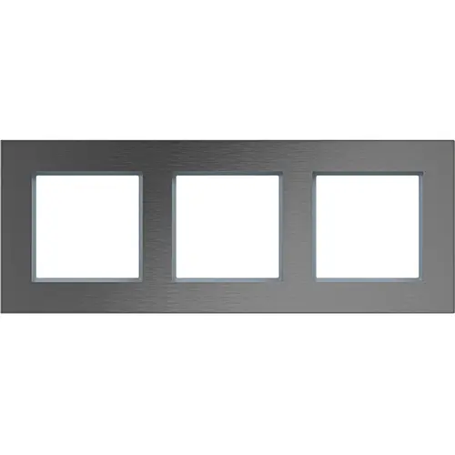 Hager Berker WAD8300ESH afdekraam 3-voudig horizontaal A8 roestvrij staal