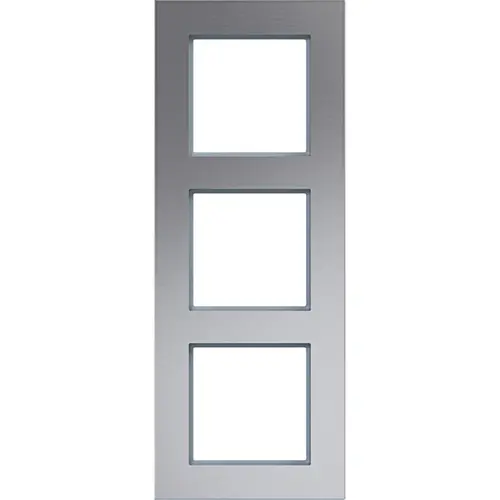 Hager Berker WAD8300ALV afdekraam 3-voudig verticaal A8 aluminium