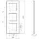 Hager Berker WAD8300ALV afdekraam 3-voudig verticaal A8 aluminium