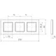 Hager Berker WAD8300GWM afdekraam 3-voudig A8 glas lichtwit mat