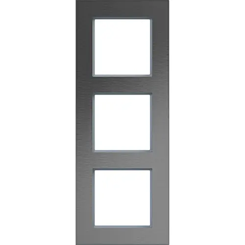 Hager Berker WAD8300ESV afdekraam 3-voudig verticaal A8 roestvrij staal