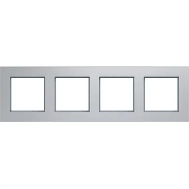 Hager Berker WAD8400ALH afdekraam 4-voudig horizontaal A8 aluminium