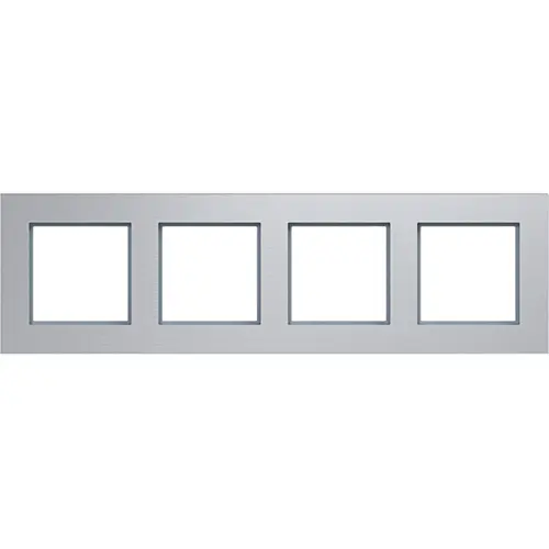 Hager Berker WAD8400ALH afdekraam 4-voudig horizontaal A8 aluminium