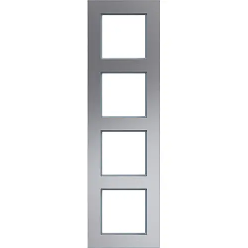 Hager Berker WAD8400ALV afdekraam 4-voudig verticaal A8 aluminium