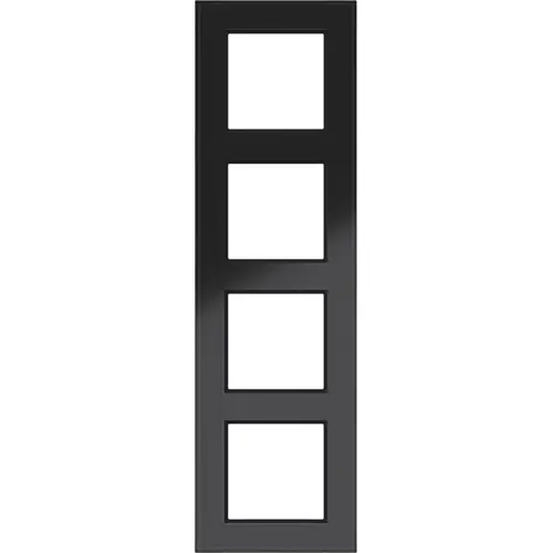 Hager Berker WAD8400GBG afdekraam 4-voudig A8 glas zwart glanzend