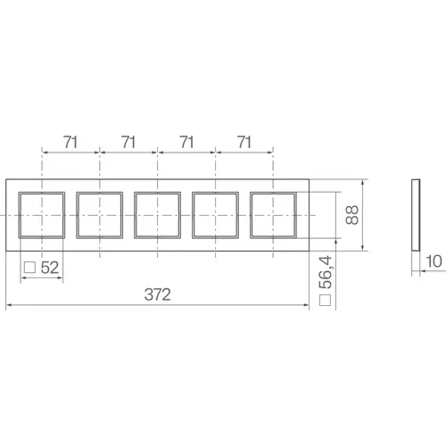 Hager Berker WAD8500GBG afdekraam 5-voudig A8 glas zwart glanzend