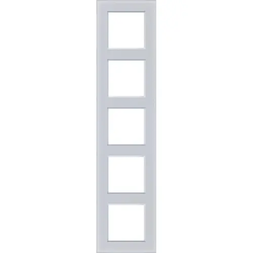 Hager Berker WAD8500GWM afdekraam 5-voudig A8 glas lichtwit mat