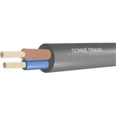 Donne RMRL 2X0.75 R100 rubberleiding 2 x 0.75 mm² rol 100 meter zwart