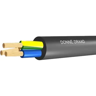 Donne RMRL 4G0.75 R100 rubberleiding 4 x 0.75 mm² rol 100 meter zwart