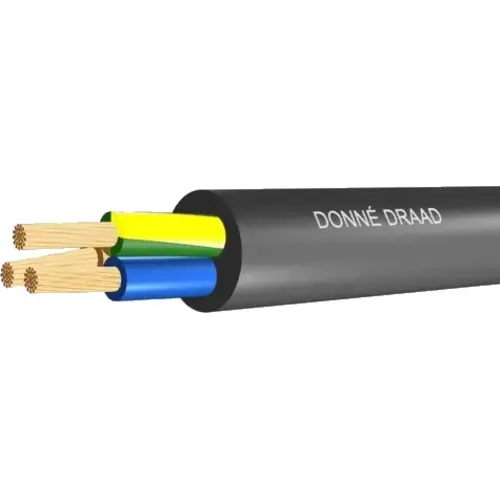 Donne RMRL 4G0.75 R100 rubberleiding 4 x 0.75 mm² rol 100 meter zwart